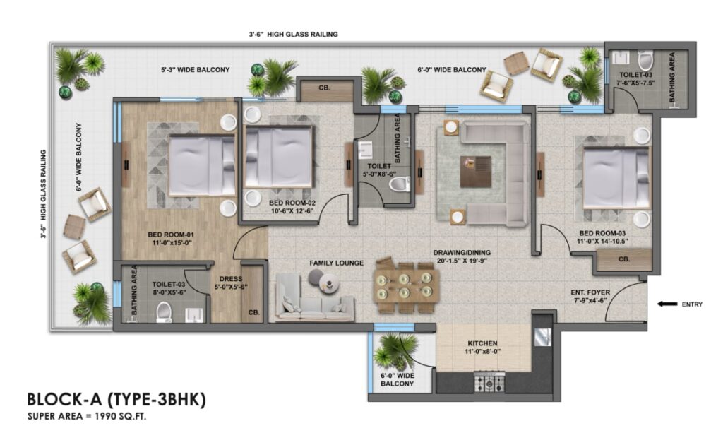 The Zirk Floor Plan Block A